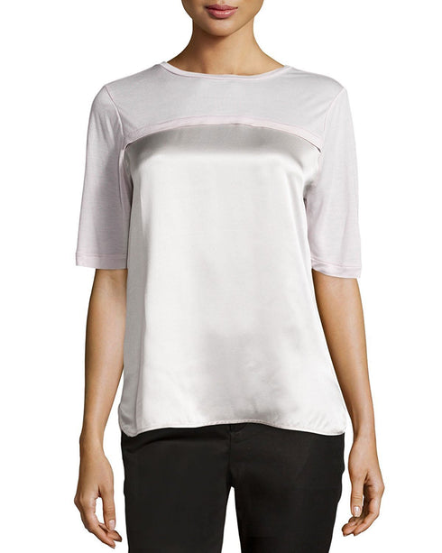 Vince Silk-Panel Short-Sleeve Tee
